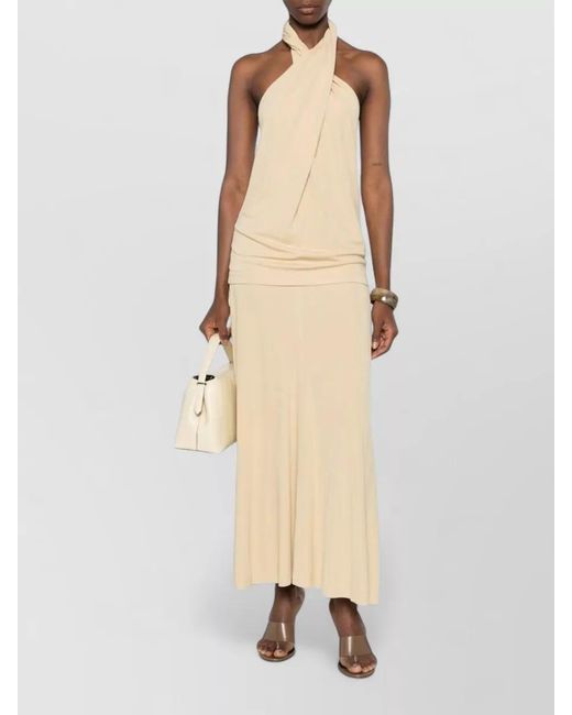 Totême Natural Jersey Twisted Halterneck Sleeveless Maxi Dress
