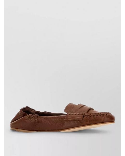 DSquared² Brown Leather Ballerina Shoes
