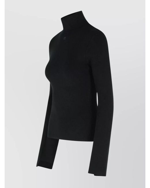 Courreges Black Turtleneck Knitted Top