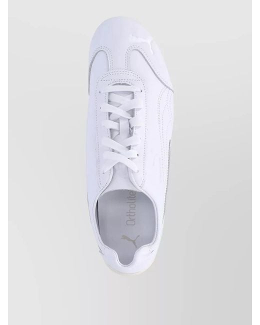 PUMA White Low Profile Sneakers Round Toe Rubber Sole for men