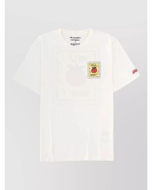 Mc2 Saint Barth White Crew Neck Graphic Print T Shirt for men