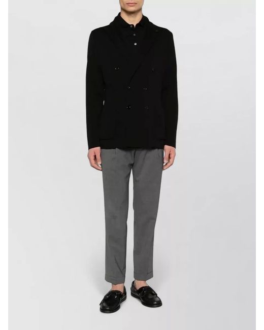 Lardini Black Knit Jacket Notch Lapel Design for men