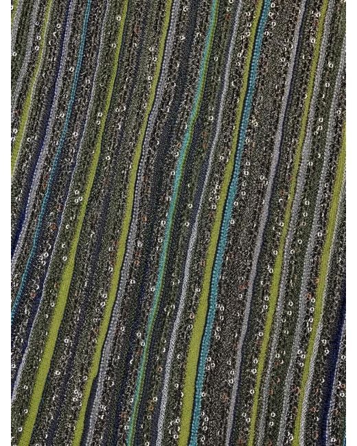 Missoni Green Viscose Blend Sleeveless Pleated Dress