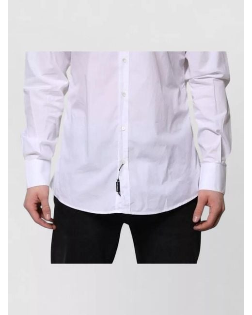 Dolce & Gabbana White Cotton Long Sleeves Dress Shirt for men