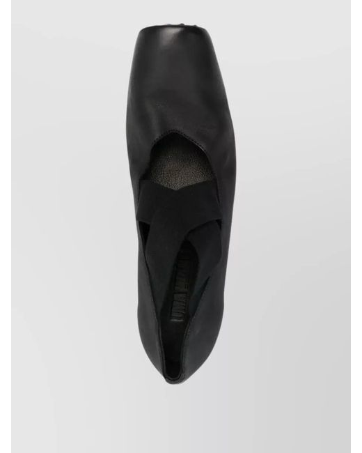 Uma Wang Black Leather Ballet Flats