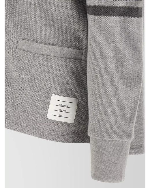 Thom Browne Gray 4Bar Cardigan for men