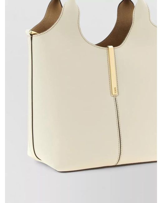 Tod's Natural Mini Leather Shopping Bag