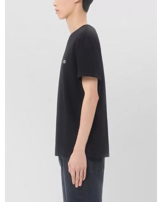 Valentino Black Jersey T Shirt Crew Neck Short Sleeves for men