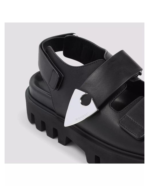 McQueen Black Leather Sandals