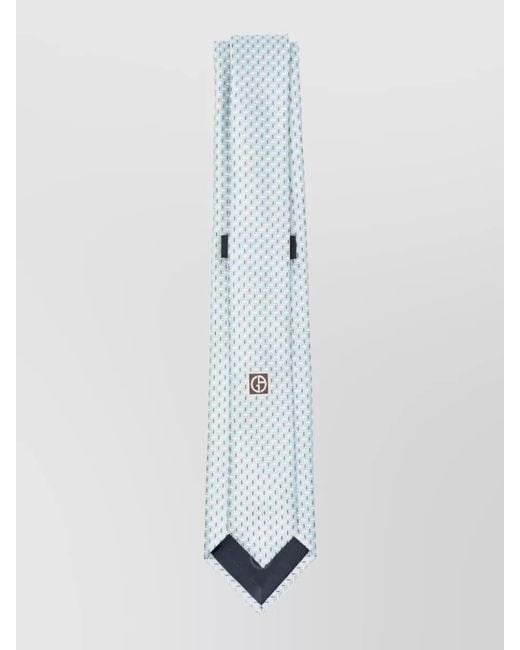Giorgio Armani White Silk Patterned Tie for men