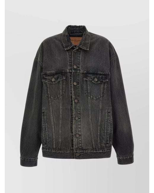 Balenciaga Black Denim Oversized Jacket