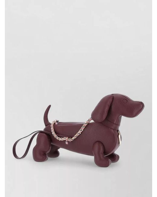 Thom Browne Purple Leather Mini Shoulder Bag