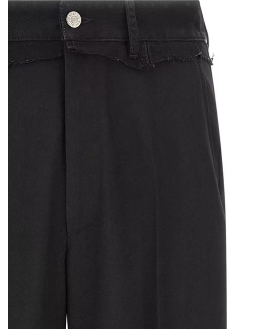 MM6 by Maison Margiela Black Straight-Leg Trousers for men