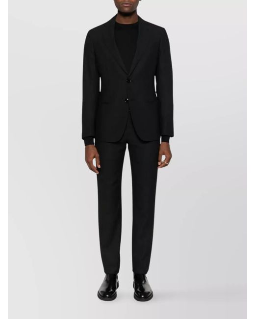 Tagliatore Black Wool Silk Crew Neck Jumper for men