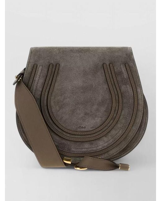 Chloé Gray Marcie Leather Shoulder Bag