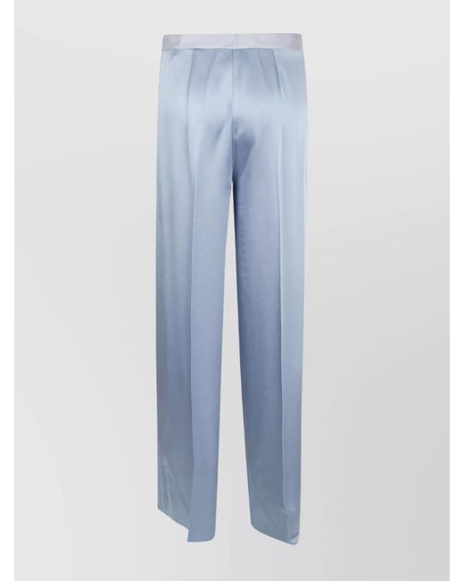 Forte_forte Blue Satin High-Rise Wide-Leg Trousers