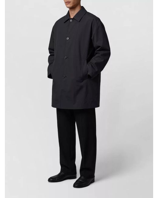The Row Black Cotton Relaxed-Fit Short Coat for men