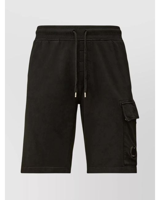 C P Company Black Fleece Cargo Bermuda Shorts Pockets for men
