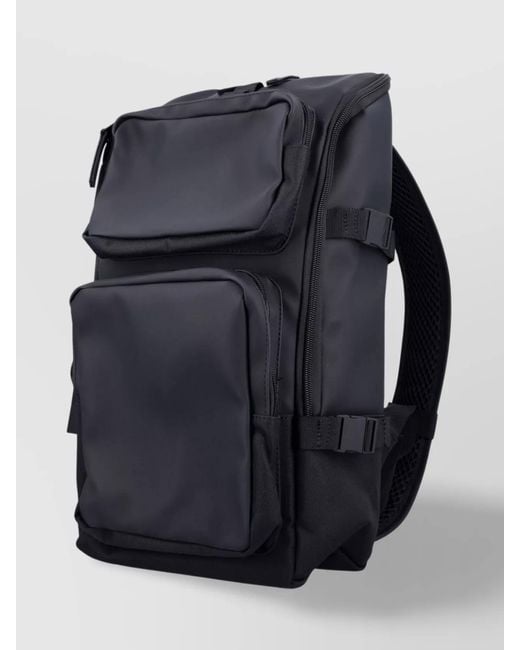 Rains Blue Large Rolltop Backpack Multiple Pockets for men