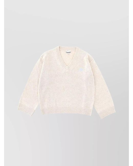 Ganni Natural Oversized Wool Jumper