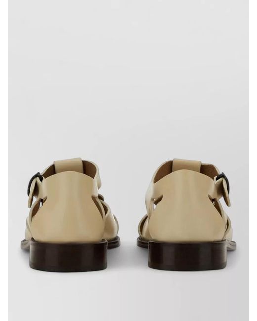 Hereu Natural Sandal Cut Out Design Flat Round Toe