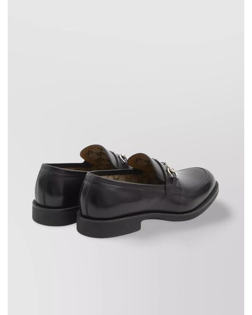 Gucci Gray Leather Loafers for men