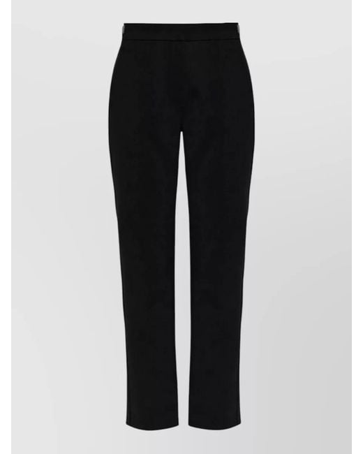 Max Mara Black High Waist Tailored Cropped Slim Fit Pants