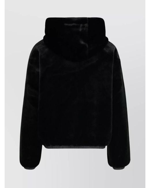 Moose Knuckles Black Reversible Hooded Faux Fur Jacket