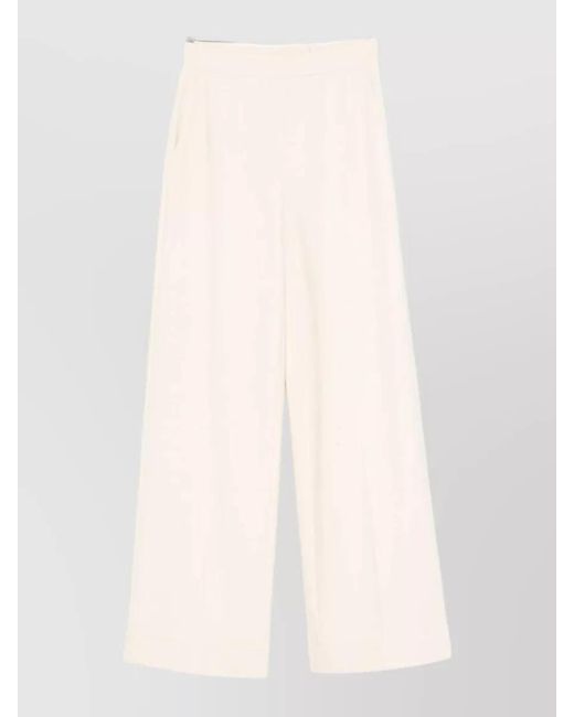 Semicouture Natural Coline Lounge Trousers Wide Leg Pockets