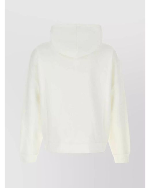 DSquared² White Logo Print Jersey Hoodie for men