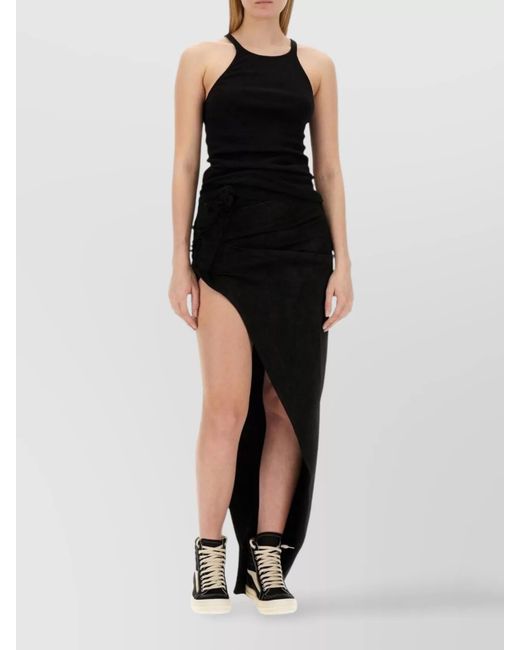 Rick Owens Black Slim-Fit Asymmetric Skirt