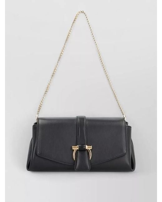 Ferragamo White Shoulder Bag Adjustable Strap Chain Detail