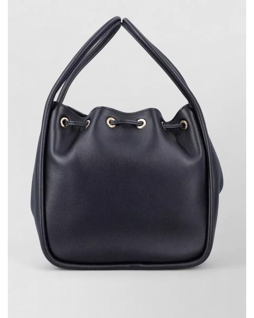 Prada Blue Bucket Bag Smooth Calf Leather Handles