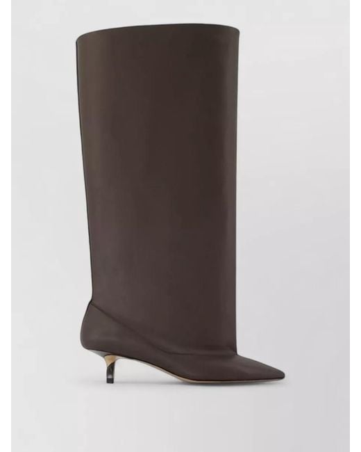 Jacquemus Brown Tourni H Leather Knee Stiletto Boots