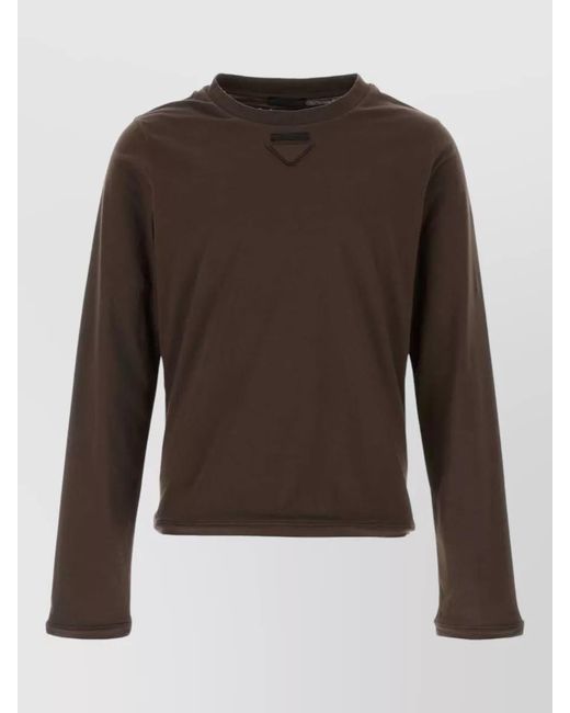 Prada Brown Cotton T-Shirt for men