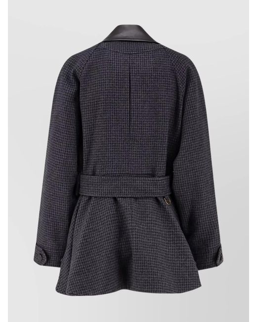 Chloé Black Virgin Wool Belted Single Breasted Coat