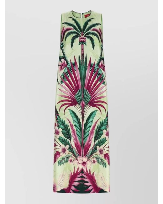 F.R.S For Restless Sleepers White Penelope Dress Maxi Tropical Print Style