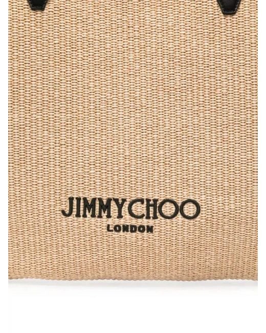 Jimmy Choo Natural Raffia Tote Bag Side Drawstrings