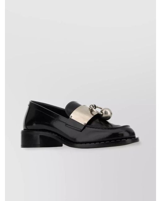 Prada Multicolor Leather Loafers With Block Heel And Metallic Detail