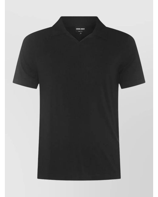 Giorgio Armani Black Polo Shirt Short Sleeves Regular Fit for men
