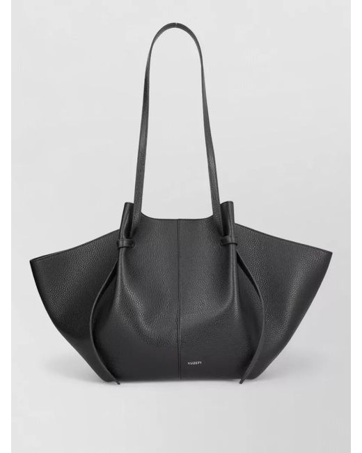 Yuzefi Black Mochi Large Leather Shoulder Bag