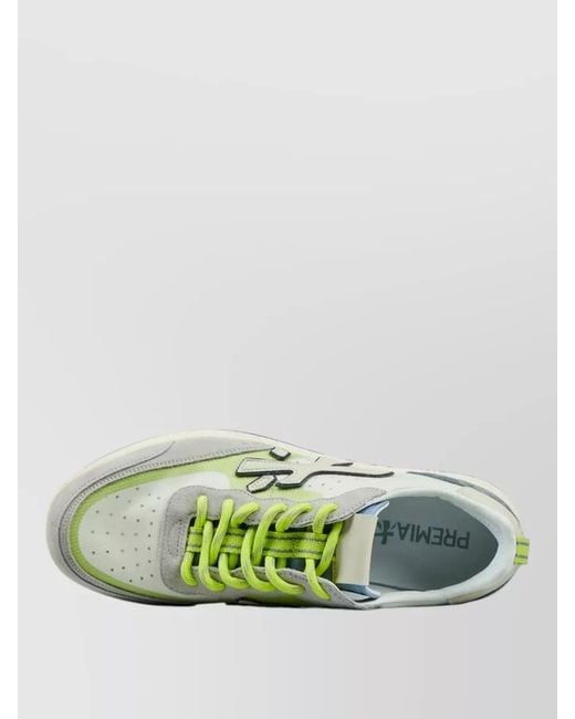 Premiata Multicolor Sneakers Perforated Toe Box Contrast Stitching Collar for men
