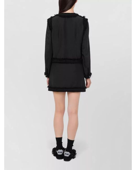 Moschino Black Bouclé Fitted Jacket