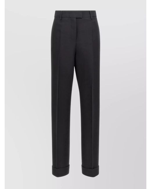 Ferragamo Blue Pleated Tailored Trousers