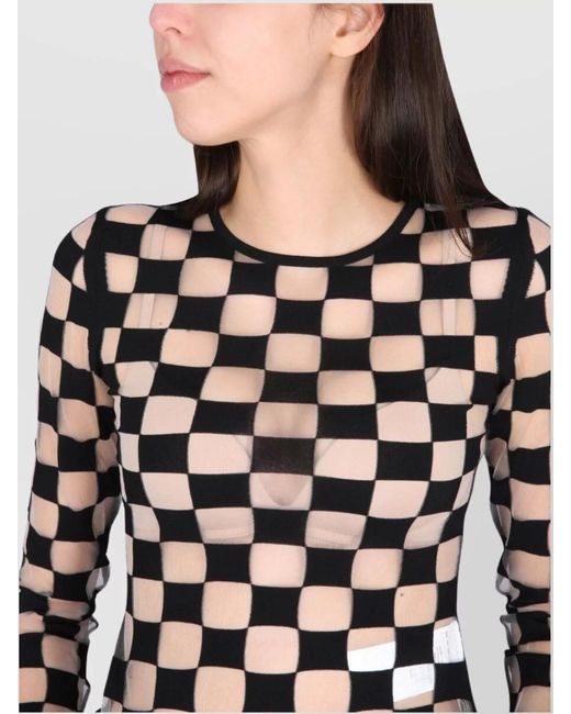 Max Mara Black Stretch Jersey Crew-Neck Long-Sleeve Blouse