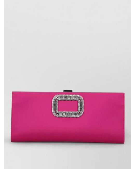 Roger Vivier Pink Silk Clutch Bag