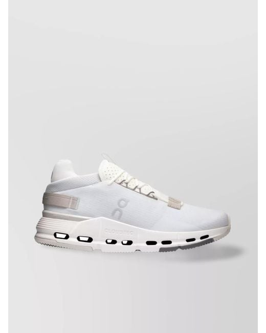 On Shoes White Paneled Low-Top Sneakers