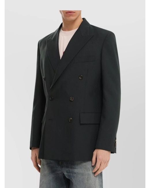 1989 STUDIO Black Double Breasted Blazer for men