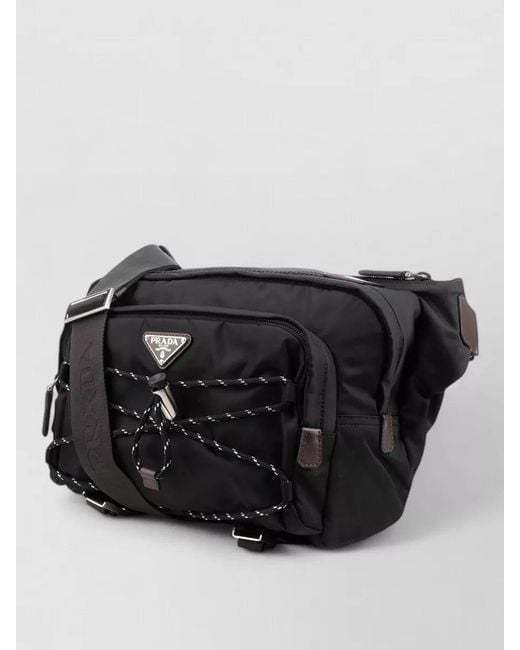 Prada Black Belt Bag Marsupi Adjustable Strap Front Pocket for men