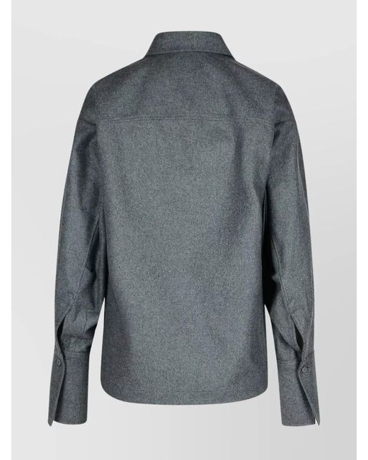 The Attico Blue 'eliza' Wool Blend Shirt